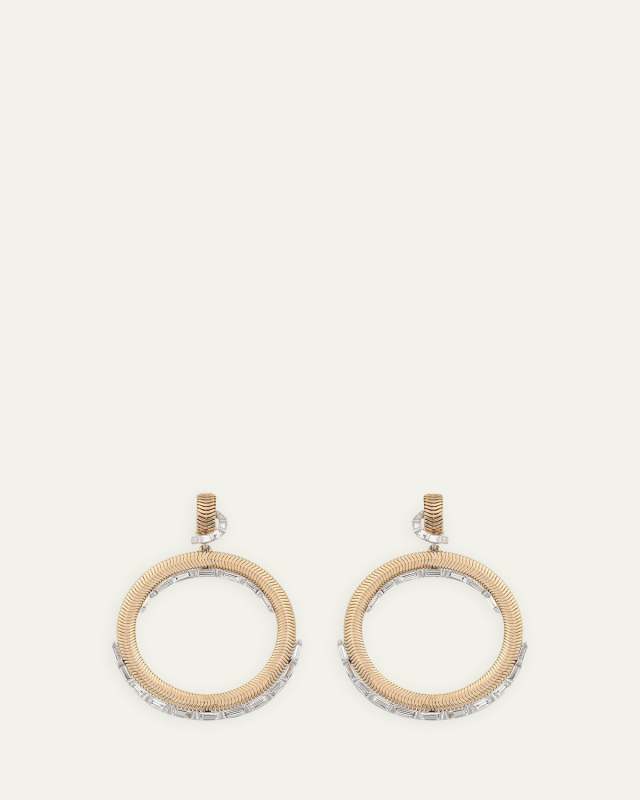 Feelings 18k Diamond-Trim Hoop-Drop Earrings